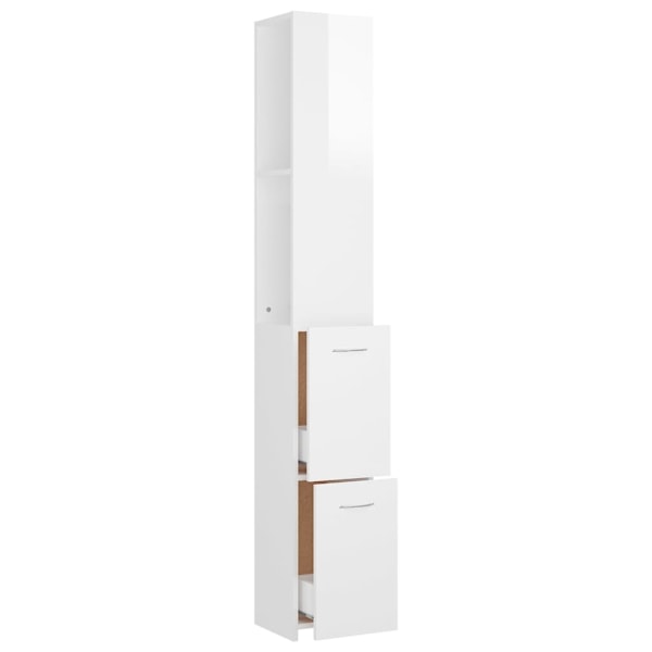 vidaXL Badrumsskåp vit högglans 25x26,5x170 cm konstruerat trä Vit