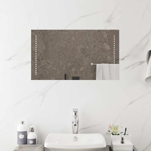 vidaXL Badrumsspegel LED 70x40 cm Transparent