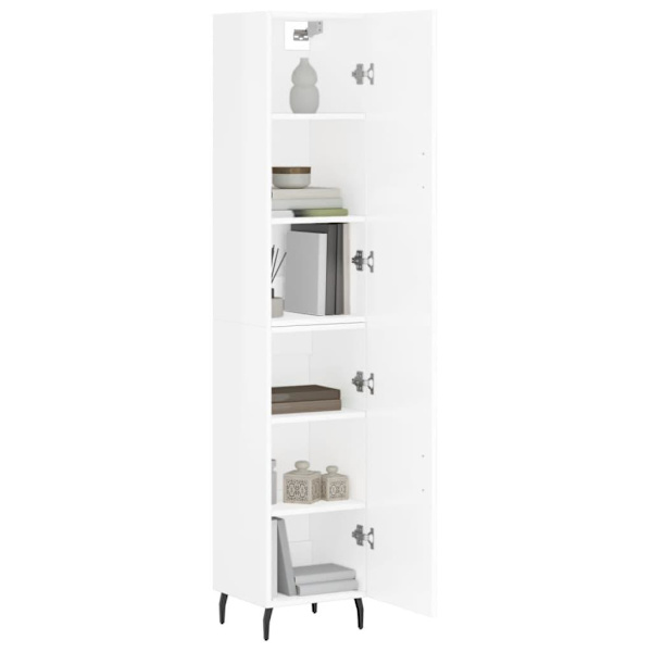vidaXL Högskåp vit högglans 34,5x34x180 cm konstruerat trä Vit