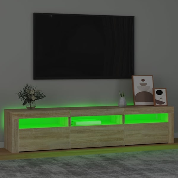 vidaXL Tv-bänk med LED-belysning sonoma ek 180x35x40 cm Brun