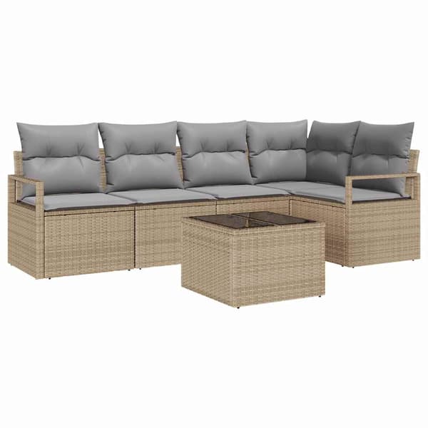 vidaXL Soffset 6 st Beige konstrotting Beige