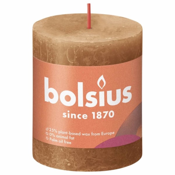Bolsius Rustika blockljus 4-pack 80x68 mm kryddbrun Brun