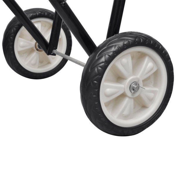 vidaXL Hopfällbar sadelhållare med hjul i metall Svart