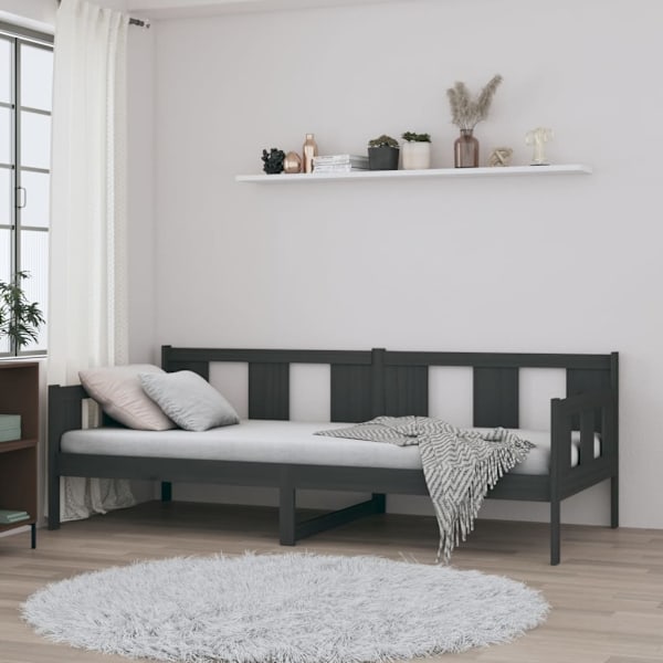 vidaXL Dagbädd grå 80x200 cm massiv furu Grå