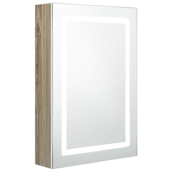 vidaXL Spegelskåp med LED vit och ek 50x13x70 cm Vit