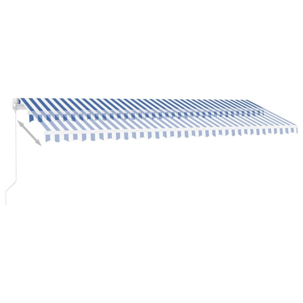 vidaXL Fristående markis manuellt infällbar 500x350 cm blå/vit Blå