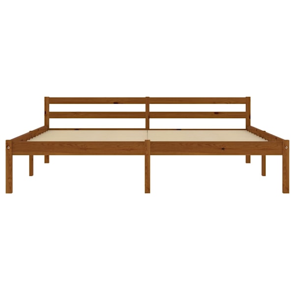 vidaXL Sängram honungsbrun massiv furu 180x200 cm Brun