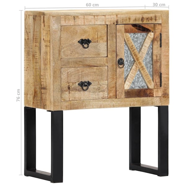vidaXL Skänk 60x30x76 cm massivt mangoträ Brun