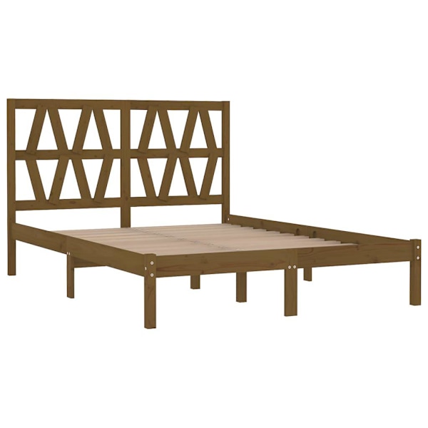 vidaXL Sängram honungsbrun massiv furu 120x200 cm Brun