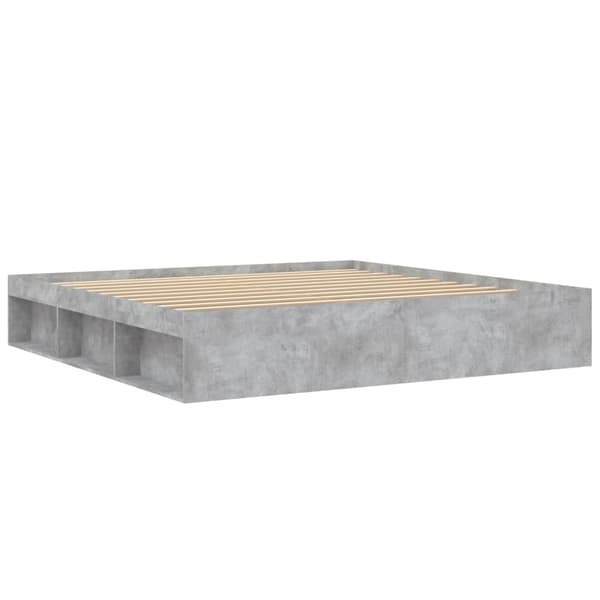 vidaXL Sängram betonggrå 200x200 cm Grå