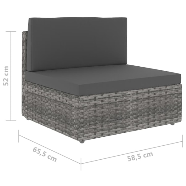 vidaXL Modulsoffa 2-sits konstrotting grå grå