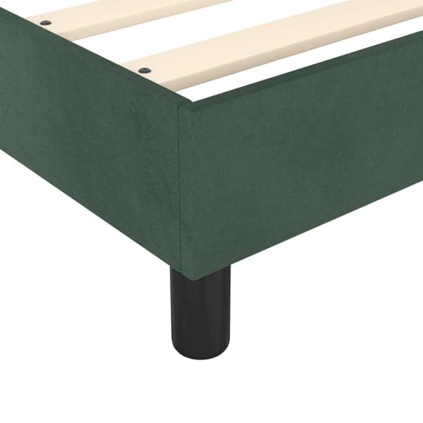 vidaXL Ramsäng med madrass mörkgrön 140x200 cm sammet Grön