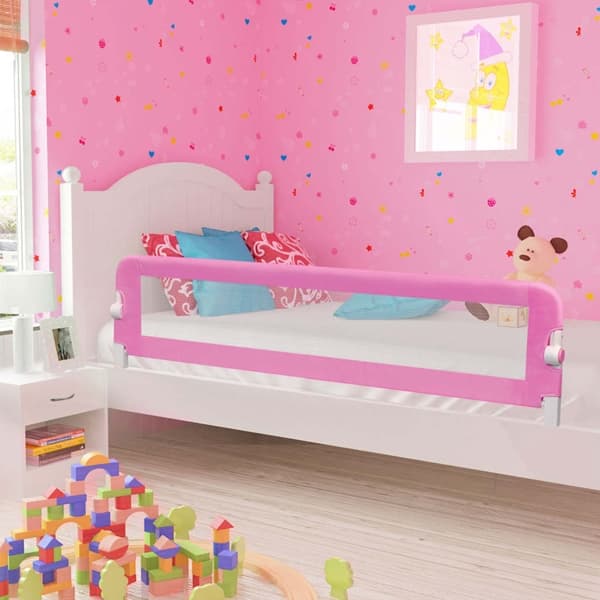 vidaXL Sängskena för barn rosa 180x42 cm polyester Rosa