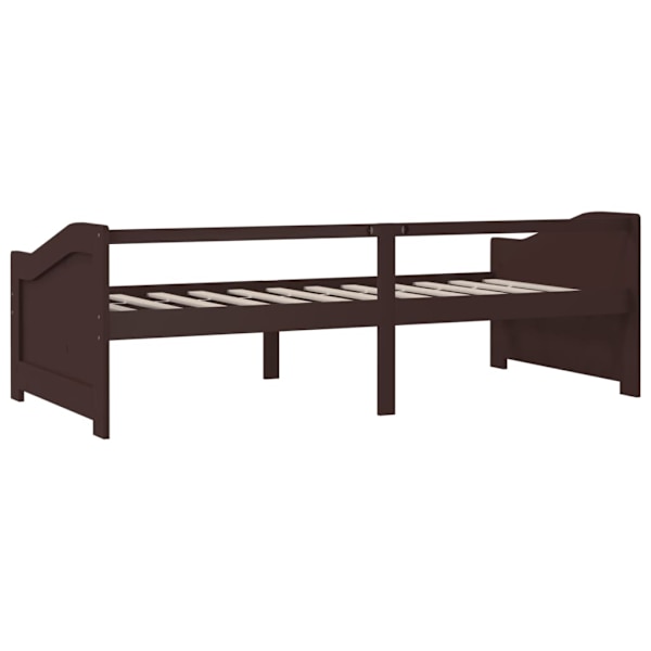 vidaXL Dagbädd 3-sits mörkbrun massiv furu 90x200 cm Brun