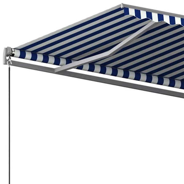 vidaXL Fristående markis automatisk 450x350 cm blå/vit Blå