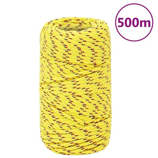 vidaXL Båtlina gul 2 mm 500 m polypropen