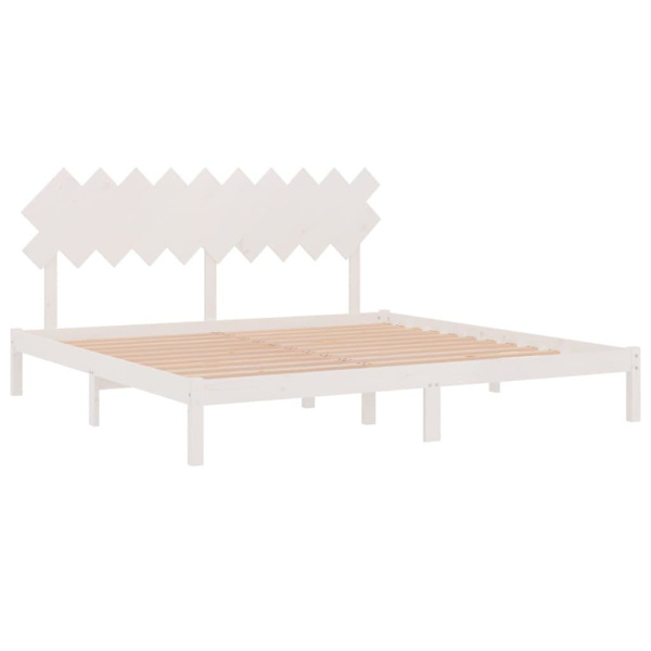 vidaXL Sängram vit 200x200 cm massivt trä Vit