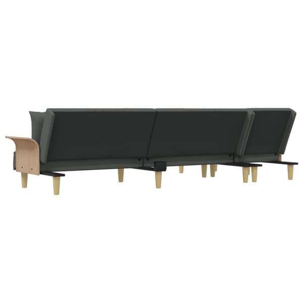 vidaXL L-formad bäddsoffa mörkgrå 279x140x70 cm tyg Grå