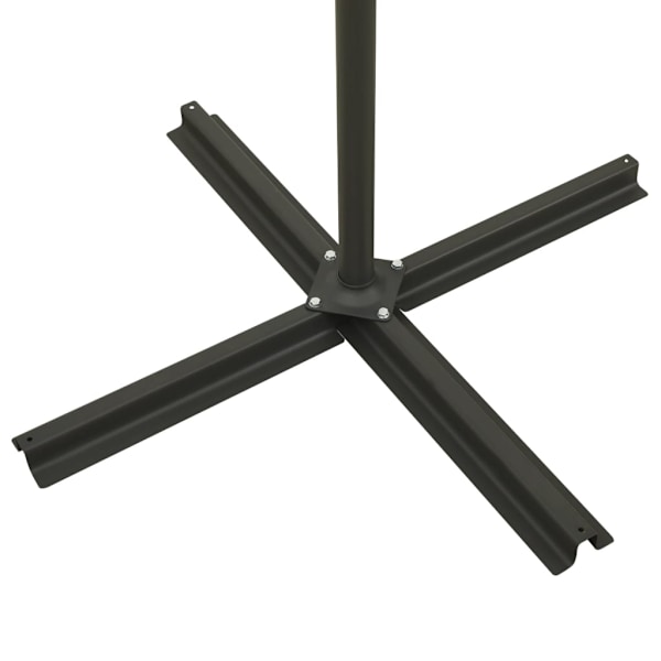 vidaXL Frihängande trädgårdsparasoll med stång och LEDs vinröd 300 cm Röd