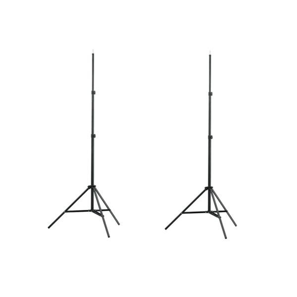 vidaXL Lampstativ 2 st justerbar höjd 78 - 210 cm Svart