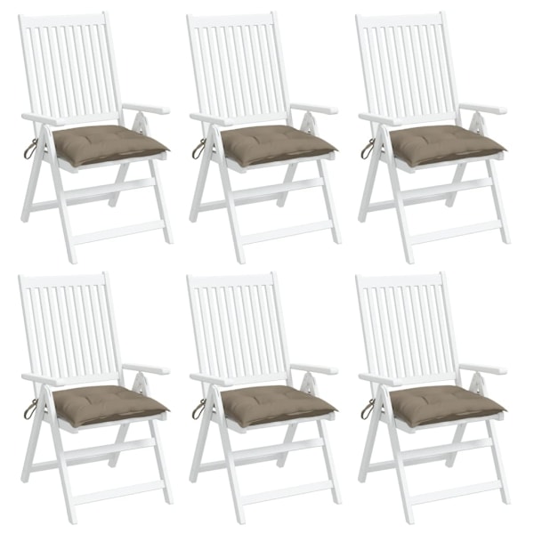 vidaXL Stolsdynor 6 st taupe 40x40x7 cm oxfordtyg Taupe