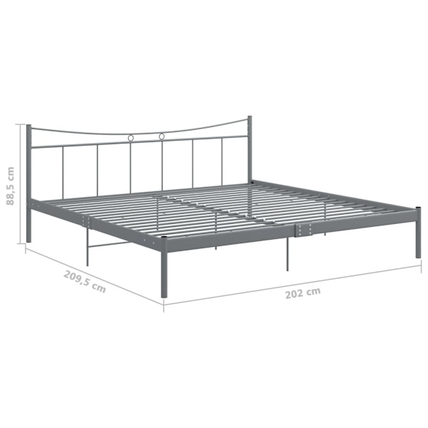vidaXL Sängram grå metall 200x200 cm grå