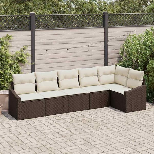 vidaXL Soffset 6 st Brun konstrotting Brun
