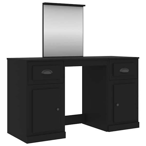 vidaXL Sminkbord med spegel svart 130x50x132,5 cm Svart 25b8 | Svart |  49700 | Fyndiq