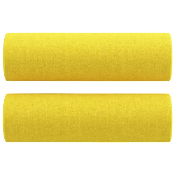 vidaXL 2-sits soffa med prydnadskuddar ljusgul 140 cm tyg Gul