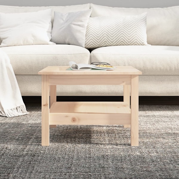 vidaXL Soffbord 55x55x40 cm massivt furu Brun
