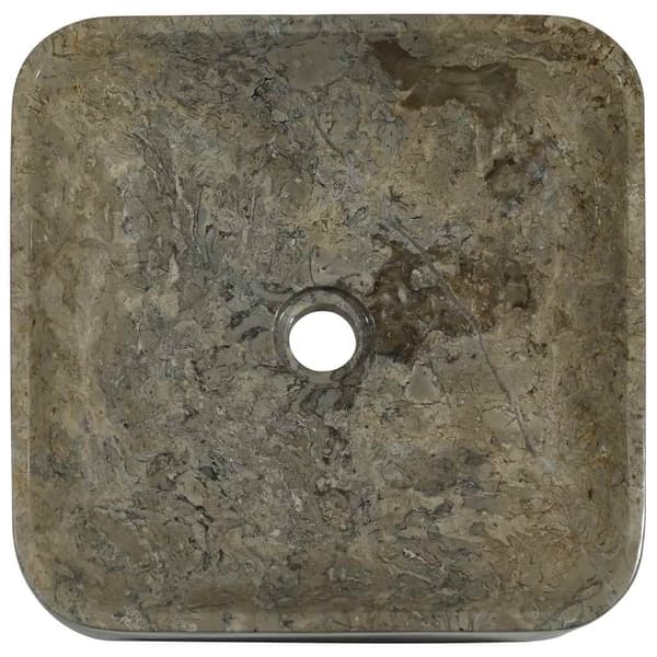 vidaXL Handfat grå 40x40x10 cm marmor grå