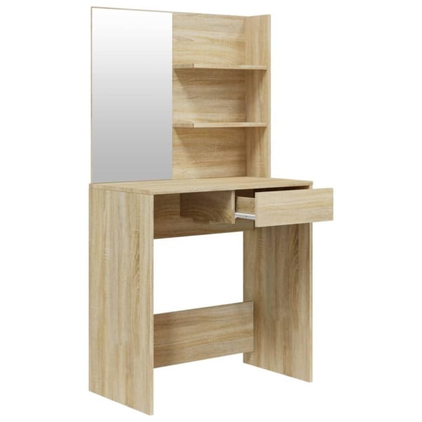 vidaXL Sminkbord med spegel sonoma-ek 74,5x40x141 cm Brun
