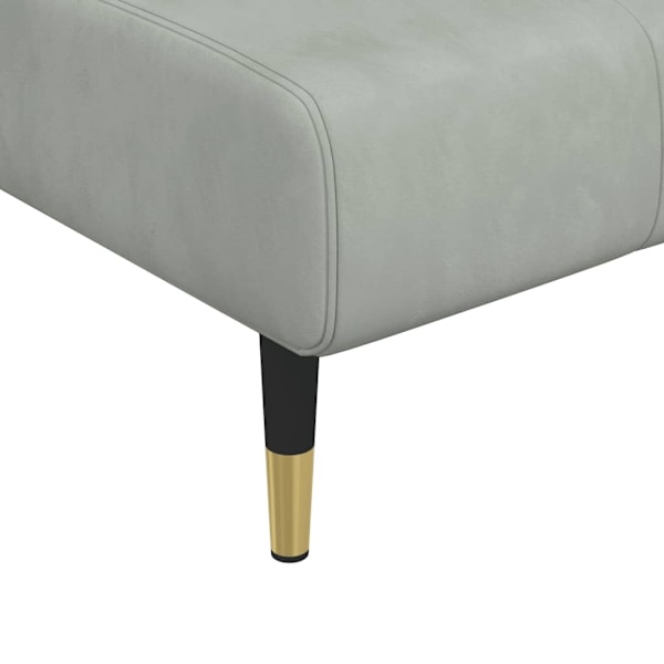vidaXL L-formad bäddsoffa ljusgrå 275x140x70 cm sammet Grå