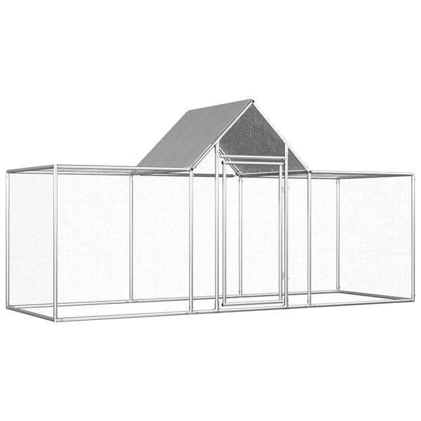 vidaXL Hönsbur 3x1x1,5 m galvaniserat stål Silver