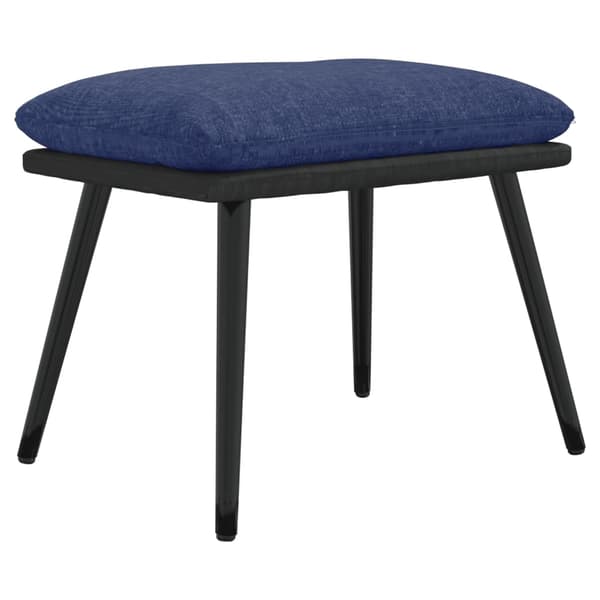 vidaXL Vilstol med pall blå tyg och konstläder Blå
