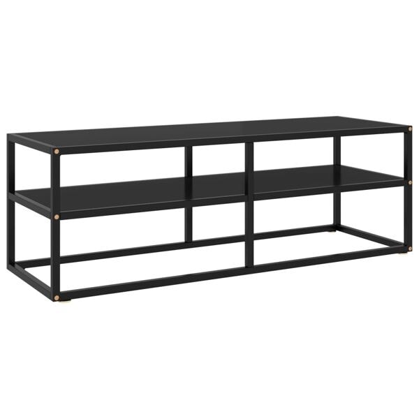 vidaXL Tv-bänk svart med svart glas 120x40x40 cm Svart