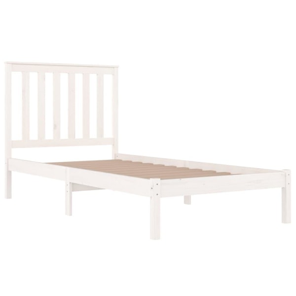 vidaXL Sängram vit massiv furu 90x200 cm Vit