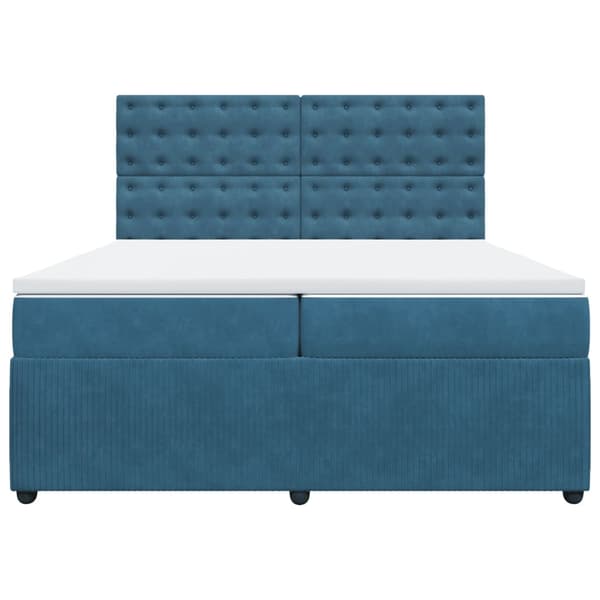 vidaXL Ramsäng med madrass blå 200x200 cm sammet Blå