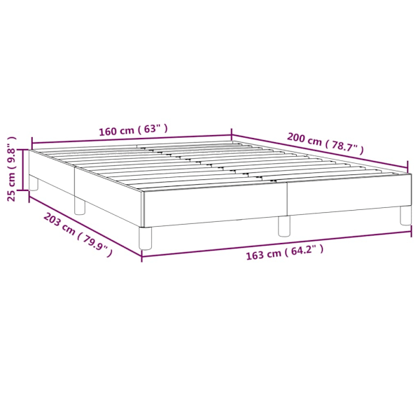 vidaXL Sängram gräddvit 160x200 cm konstläder Kräm