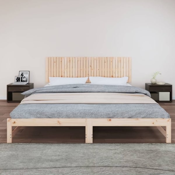vidaXL Väggmonterad huvudgavel 204x3x60 cm massiv furu Brun