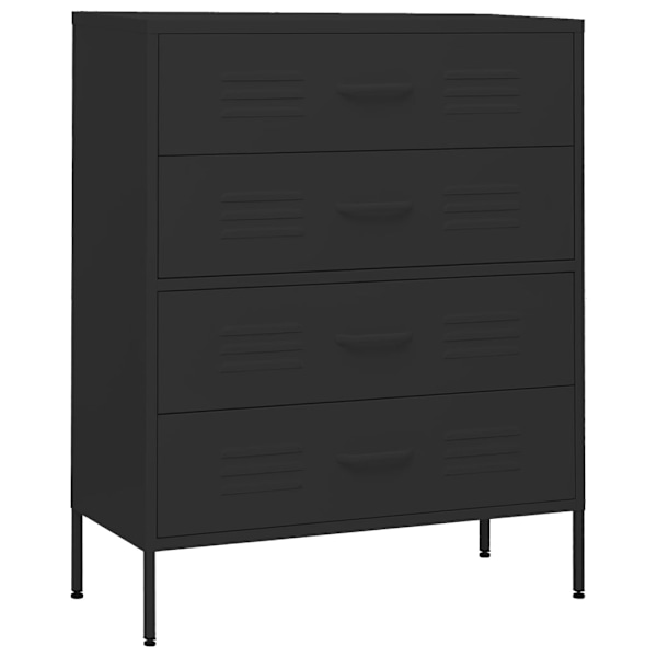 vidaXL Byrå svart 80x35x101,5 cm stål Svart