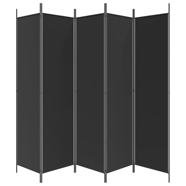 vidaXL Rumsavdelare 5 paneler svart 250x200 cm tyg art