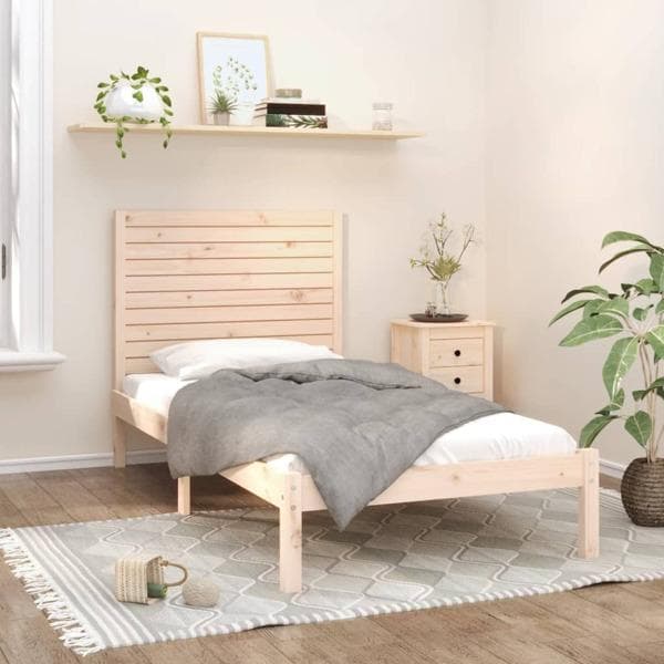 vidaXL Sängram massivt trä 100x200 cm Brun