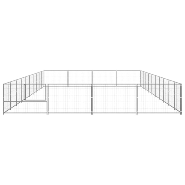 vidaXL Hundgård silver 40 m² stål Silver