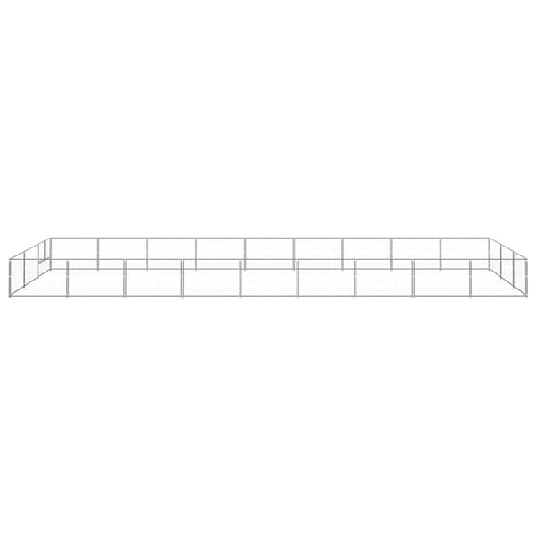 vidaXL Hundgård silver 27 m² stål Silver