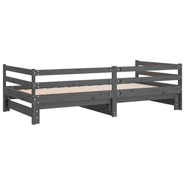 vidaXL Dagbädd utdragbar grå massiv furu 2x(90x200) cm grå