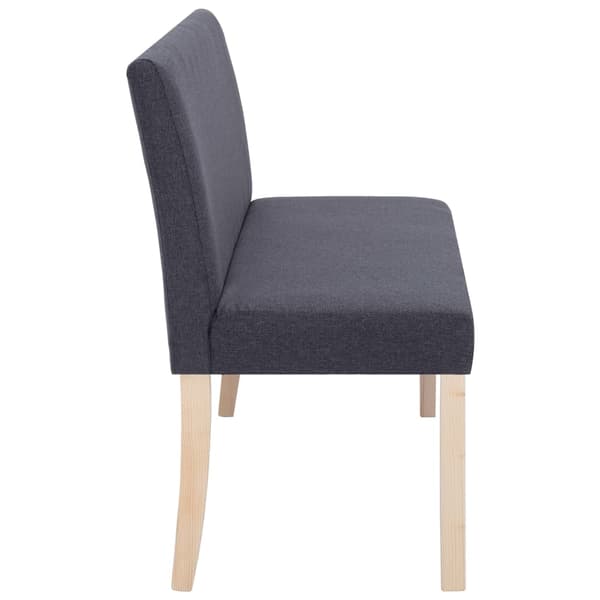 vidaXL Bänk 139,5 cm mörkgrå polyester grå