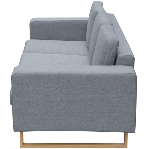 vidaXL Set med 2-sits- och 3-sitssoffa ljusgrå grå