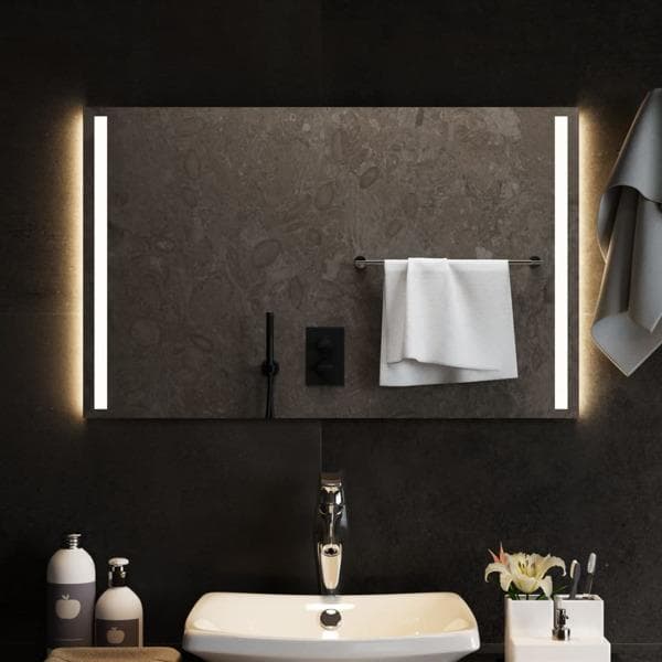vidaXL Badrumsspegel LED 80x50 cm Transparent