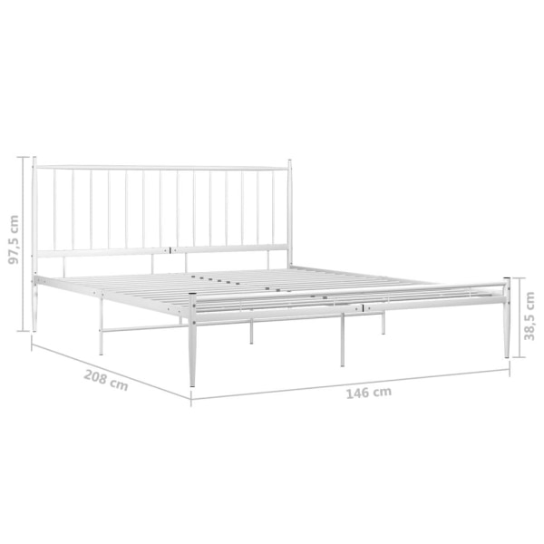 vidaXL Sängram vit metall 140x200 cm Vit